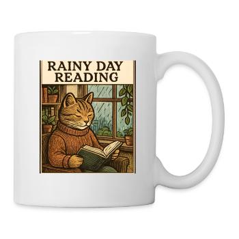 Cat harvest in a rain shower - Mug - white - Right