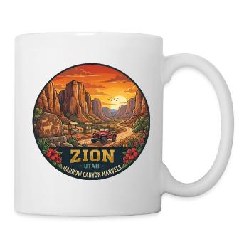 Zion National Park Utah Deserts Sunset - Mug - white - Right