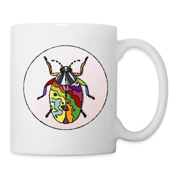 Lebender Regenbogenkäfer - Tasse - Weiß - Rechts