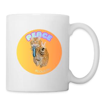 Chat chanteur et paix micro #LouLou - Mug blanc - blanc - Droite