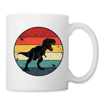 Vintage T-Rex Dinosaur T-Shirt - Retro Design - Mug - white - Right