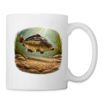 Mirror Carp Underwater Fishing Design - Mug - white - Right
