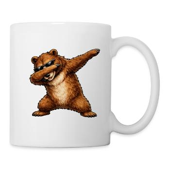 Dabbing Braunbär - Tasse - Weiß - Rechts