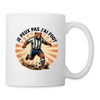 Je peux pas j'ai foot - Mug blanc - blanc - Droite
