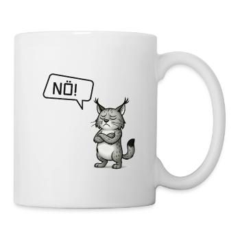 Nö! Luchs – Sturer Pinselohr sagt Nein - Tasse - Weiß - Rechts