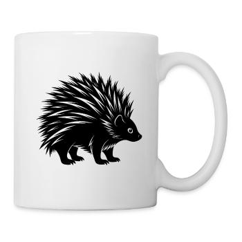 Stachelschwein - Tasse - Weiß - Rechts