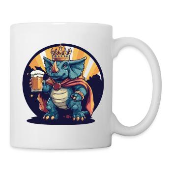 Dinosaurier triceratops Bier Lustig - Tasse - Weiß - Rechts
