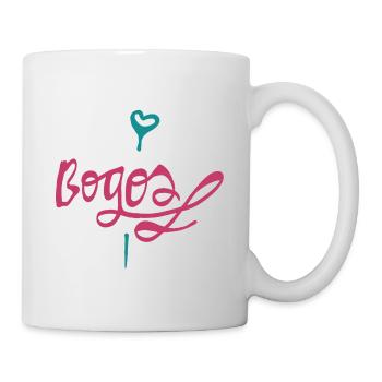 Heart font with flourishes - Mug - white - Right
