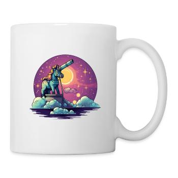 Moon telescope on sea of clouds - Mug - white - Right