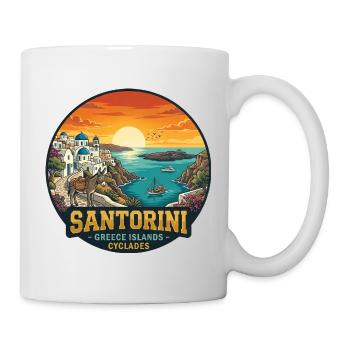 Dreamy Santorini Church Blue Dome Holiday Eu - Mug - white - Right