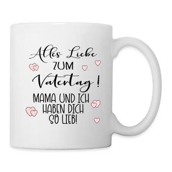 Vatertag - Mama Papa Kind - Tasse - Weiß - Rechts