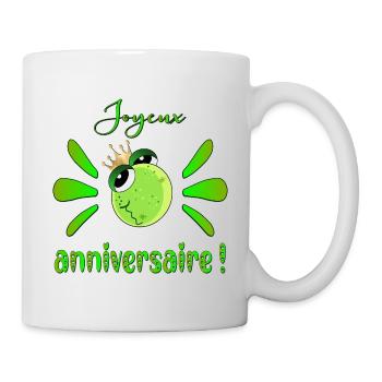 Joyeux anniversaire Grenouille - Mug blanc - blanc - Droite