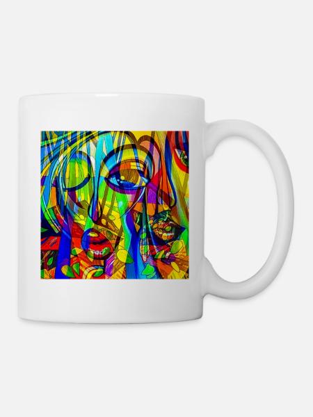Farbmuster Face-Abstract - Tasse - Weiß