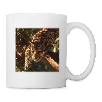 Leopard on Branch Powerful Big Cat Motif - Mug - white - Right