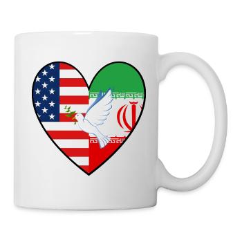 USA Iran Flags Peace Dove Peace - Mug - white - Right