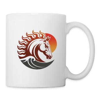 Zodiaque du Cheval de Feu Japonais - Mug blanc - blanc - Droite