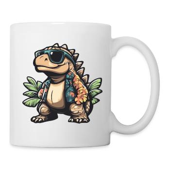 Dinosaur Stegosaurus Comic Vacation - Mug - white - Right