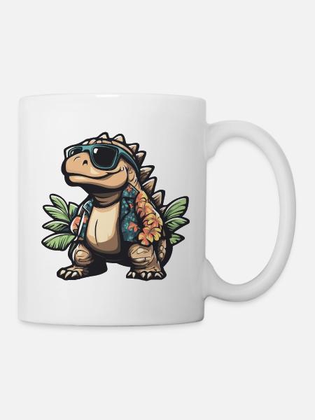 Dinosaurier stegosaurus Comic Urlaub - Tasse - Weiß