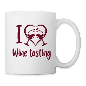 Verre de vin dégustation de vin en forme de cœur - Mug blanc - blanc - Droite