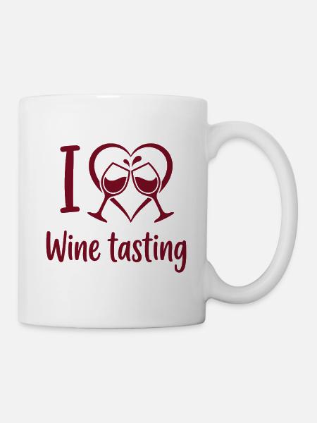 Weinprobe Herz Weingläser - Tasse - Weiß