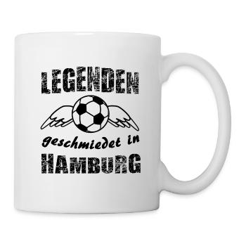 Schwarz Weiß Fußball Minimalistik - Tasse - Weiß - Rechts