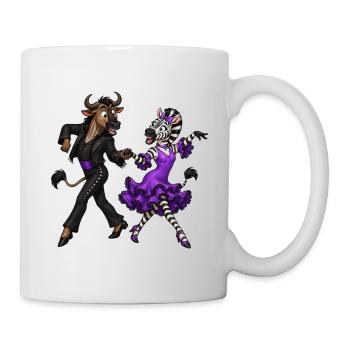 Gnu und Zebra im leidenschaftlichen Tanz - Tasse - Weiß - Rechts