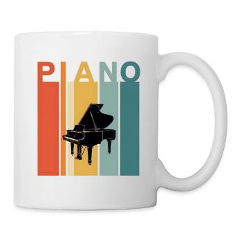 Cadeau piano Vintage - Mug blanc - blanc - Droite