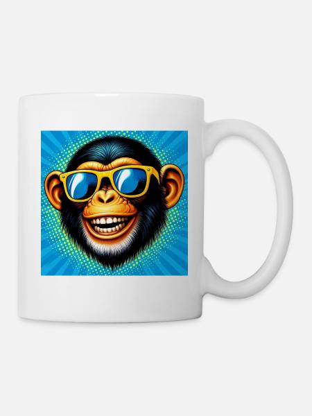Schimpansen-Affe - Tasse - Weiß