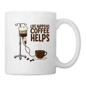 La vie s’en vient Le café aide Morgenmuffe le Kaffee - Mug blanc - blanc - Droite