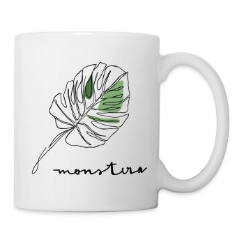 Green Leaf Fragment Sketch Style Monstera - Mug - white - Right