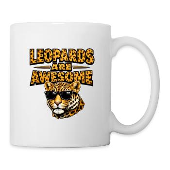 Leopards Are Awesome – Leopard with Sunglasses - Mug - white - Right