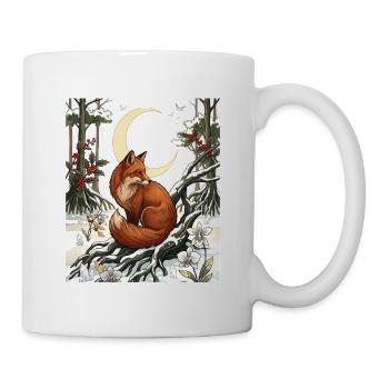Rotfuchs Winterwald Mori Kei Wildtierkunst - Tasse - Weiß - Rechts
