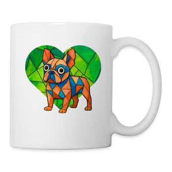French Bulldog Soccer Pro Retro Torstürmer-Kunst - Tasse - Weiß - Rechts