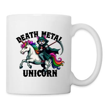 Death Metal Einhorn Reiter Musik Rock Heavy Metal - Tasse - Weiß - Rechts