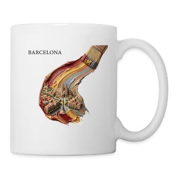 Barcelona im Farbwirbel - Tasse - Weiß - Rechts