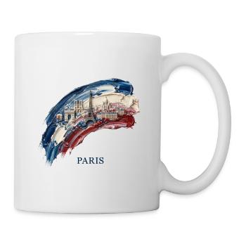 Paris Brushstroke Cityscape Flag - Mug - white - Right