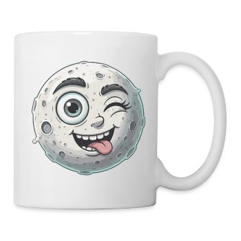 Waving Moon Face Cartoon - Mug - white - Right
