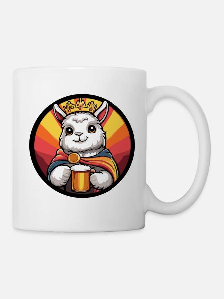 Alpaka Llama Bier Lustig - Tasse - Weiß