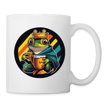 Frosch Bier Lustig - Tasse - Weiß - Rechts