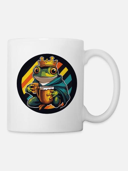 Frosch Bier Lustig - Tasse - Weiß