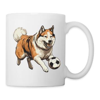 Akita Hund Fussball Team - Tasse - Weiß - Rechts