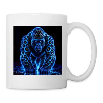 Neon Emperor Gorilla with Leopard Pattern - Mug - white - Right