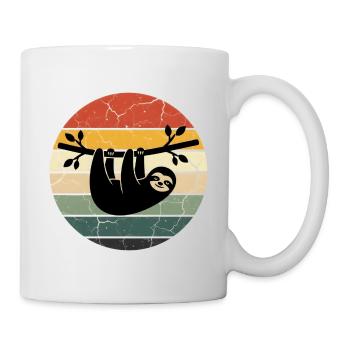 Sloth Gift Retro Design Sunset - Tasse - Weiß - Rechts