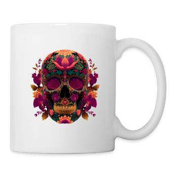 Noble Calavera Skull Floral - Dia de los Muert - Mug blanc - blanc - Droite