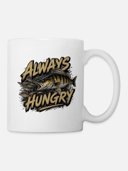 Always Hungry Zander – Predator Angel-Design - Tasse - Weiß