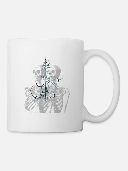 Glitch Skeleton Melt Dark Aesthetic Design - Tasse - Weiß