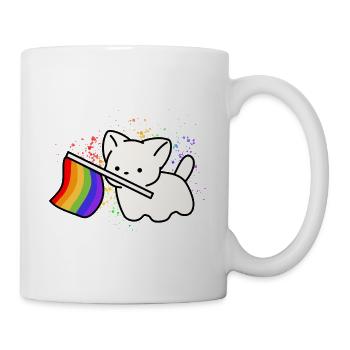 Cute Pride Hund Rainbow Flag Design - Tasse - Weiß - Rechts