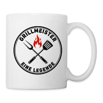 Vatertag Geschenk Papa Männertag Grill Grillen - Tasse - Weiß - Rechts