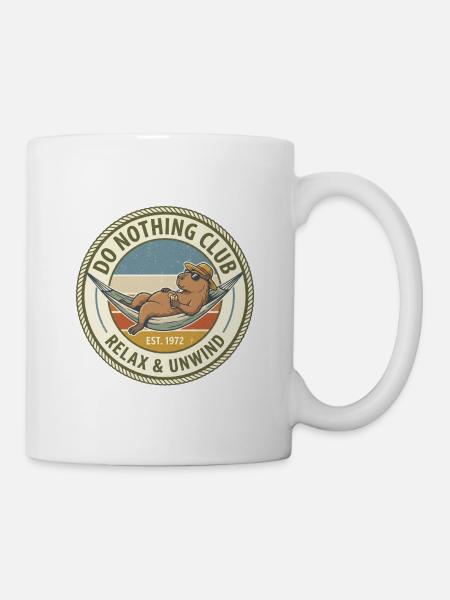Do Nothing Club Relax Badge - Tasse - Weiß