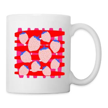 Erdbeeren - Tasse - Weiß - Rechts